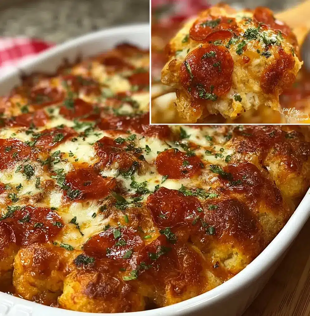 Bubble Up Biscuit Pizza Casserole 1