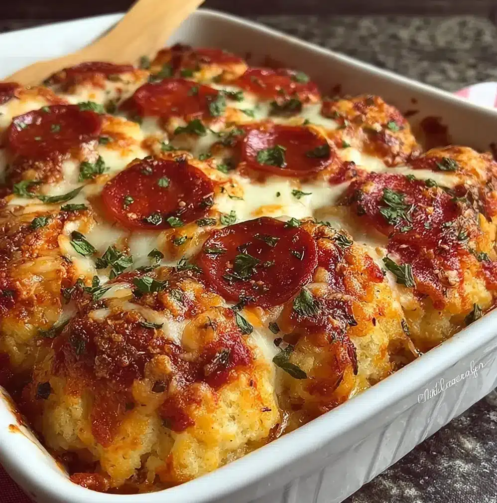 Bubble Up Biscuit Pizza Casserole