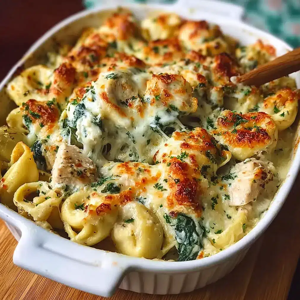 Cheesy Chicken Tortellini Bake
