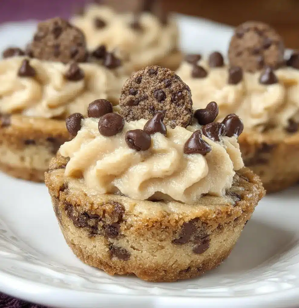 Chocolate Chip Cookie Cups with Cookie Dough Frosting