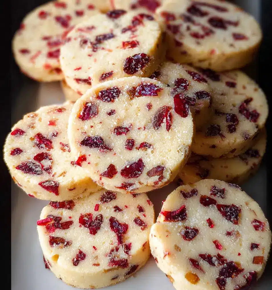 Cranberry Orange Shortbread Cookies