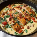 Tuscan Salmon with Parmesan Cream Sauce