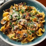one pot Vegetarian Mushroom Stroganoff e1763085520957