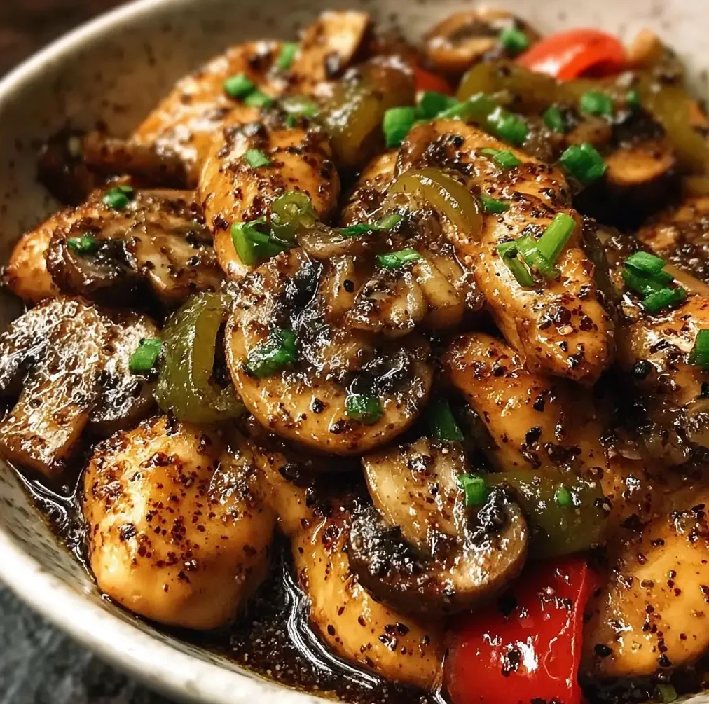 Black Pepper Chicken with Mushrooms e1764900249523