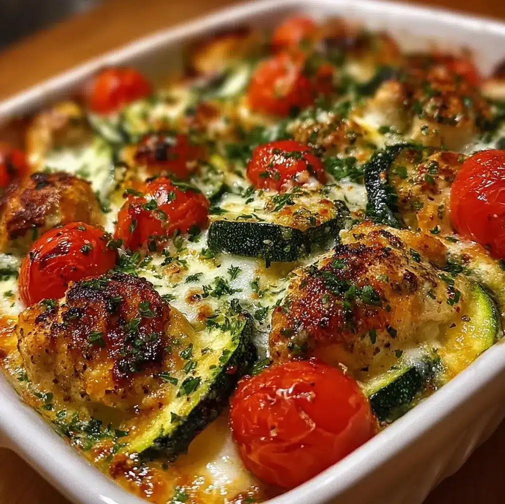 Mediterranean Chicken Zucchini Bake