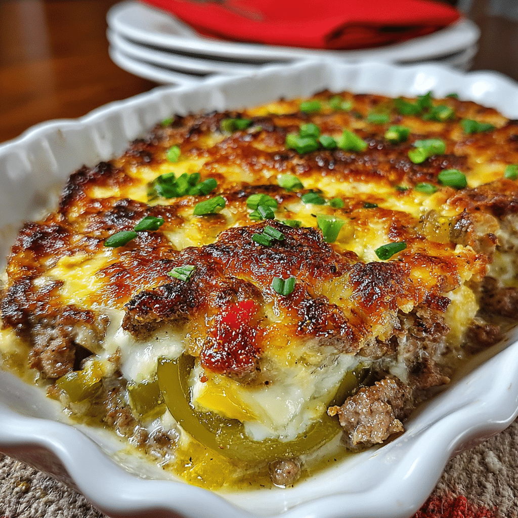 Philly Cheesesteak Casserole