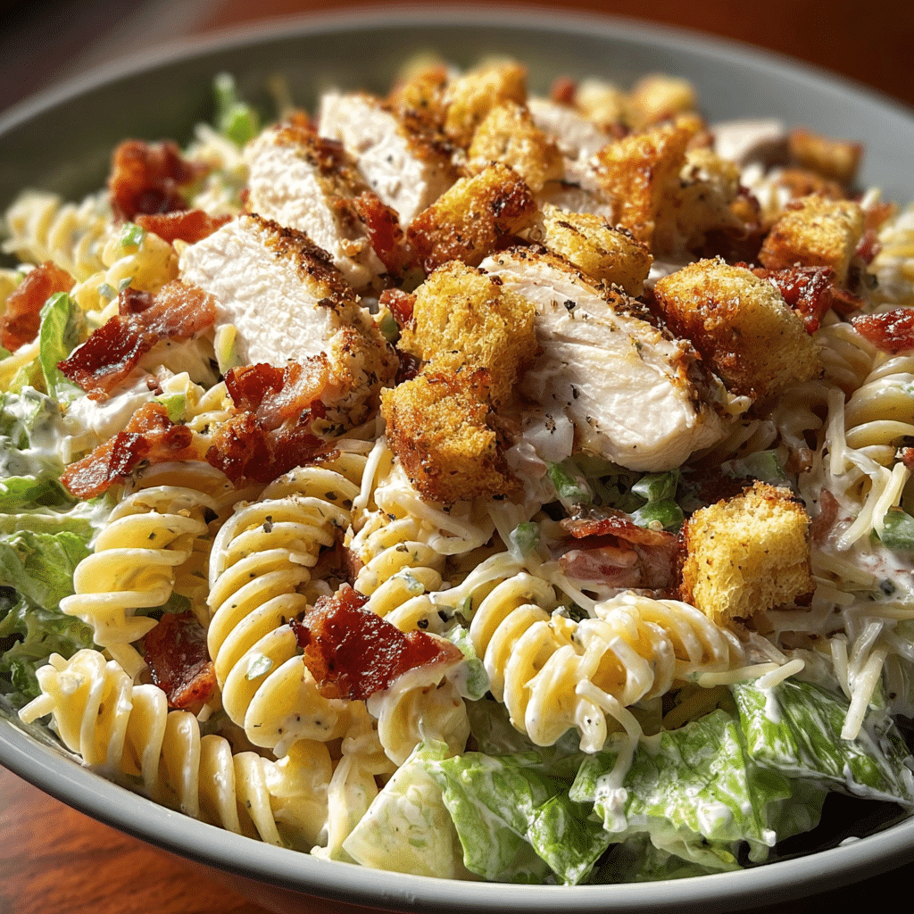Chicken Bacon Ranch Pasta Salad 4 Bacon Ranch Pasta Salad 1