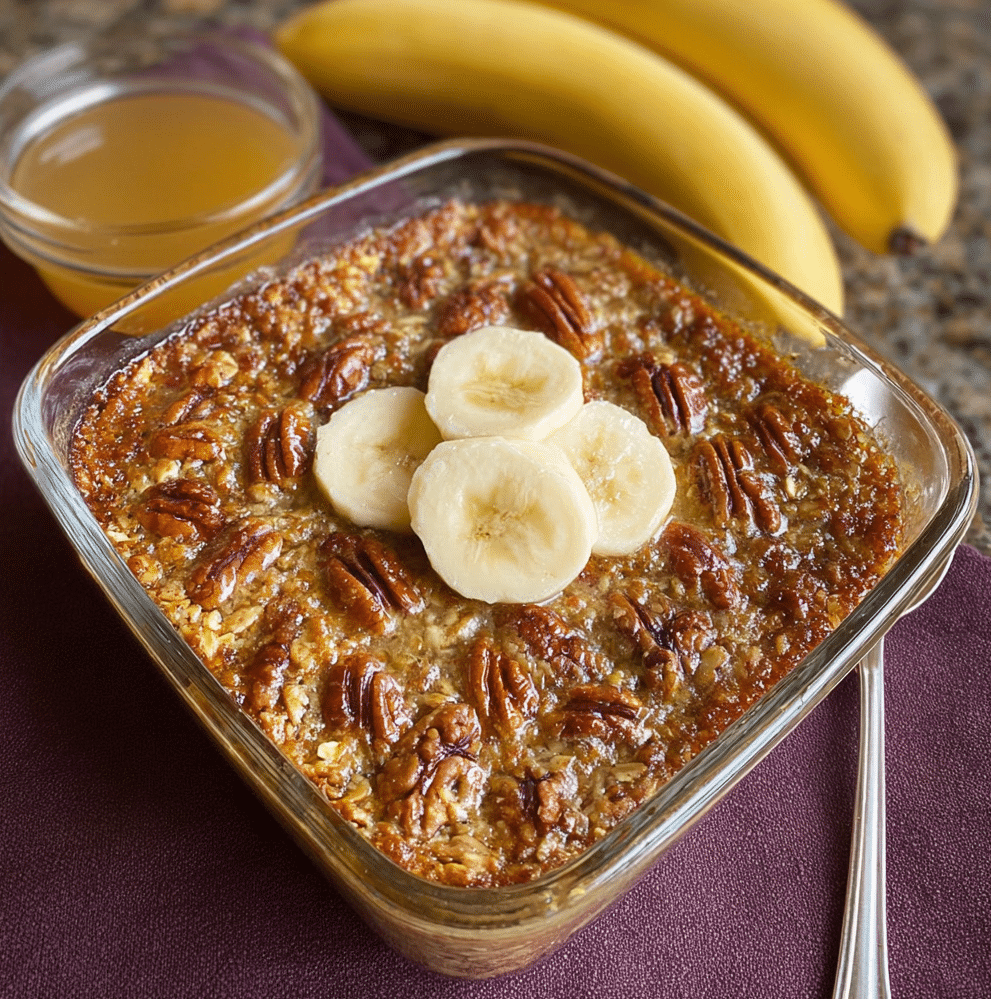 Banana Pecan Baked Oatmeal 4 Banana Pecan Baked Oatmeal