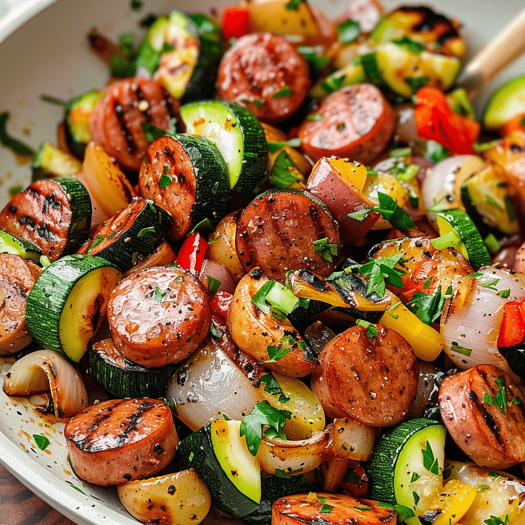 20 Minute Sausage and Zucchini Skillet