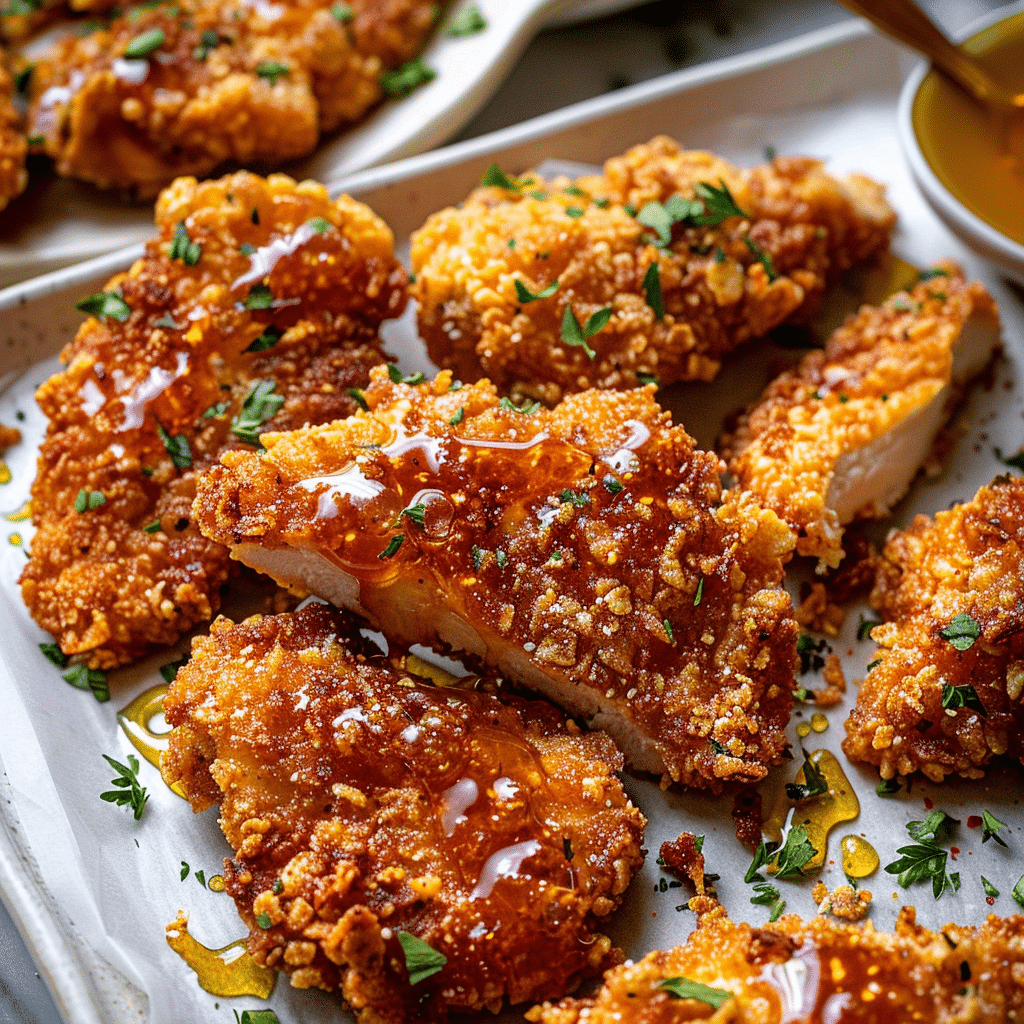 Baked Crunchy Hot Honey Chicken 4 Baked Crunchy Hot Honey Chicken 1