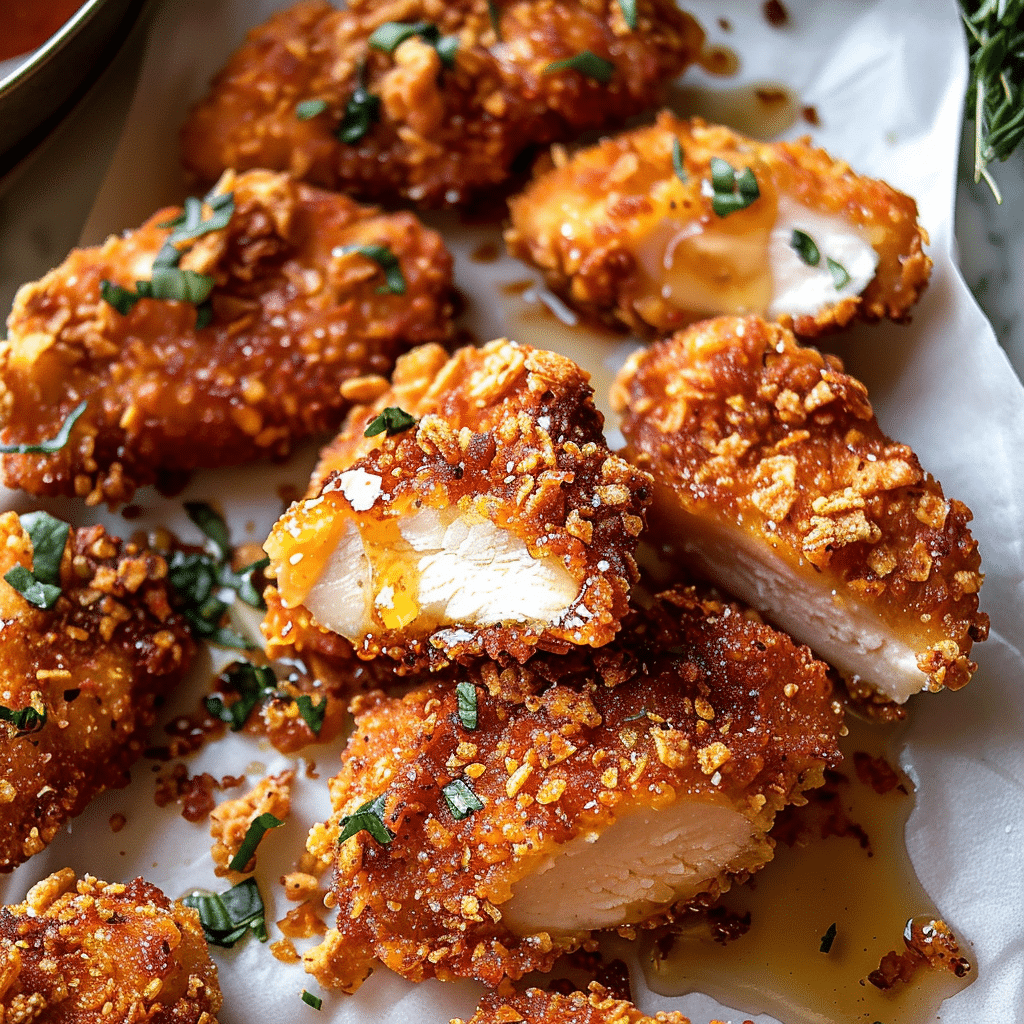 Baked Crunchy Hot Honey Chicken