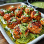 Baked Salmon Meatballs with Creamy Avocado Sauce