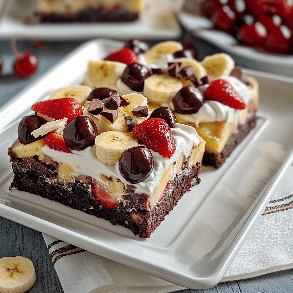 Banana Split Brownie Bars 4 Banana Split Brownie Bars