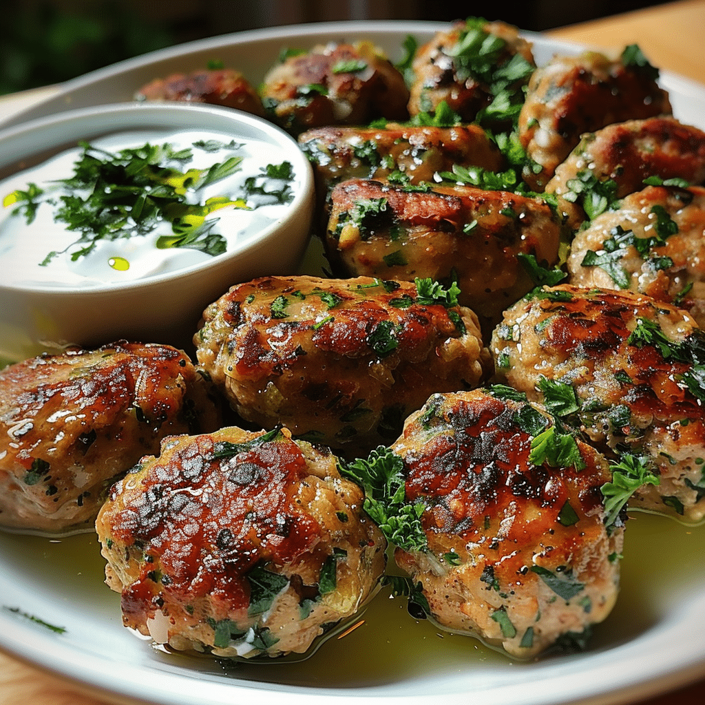 Chicken Kofta with Garlic Yogurt Sauce