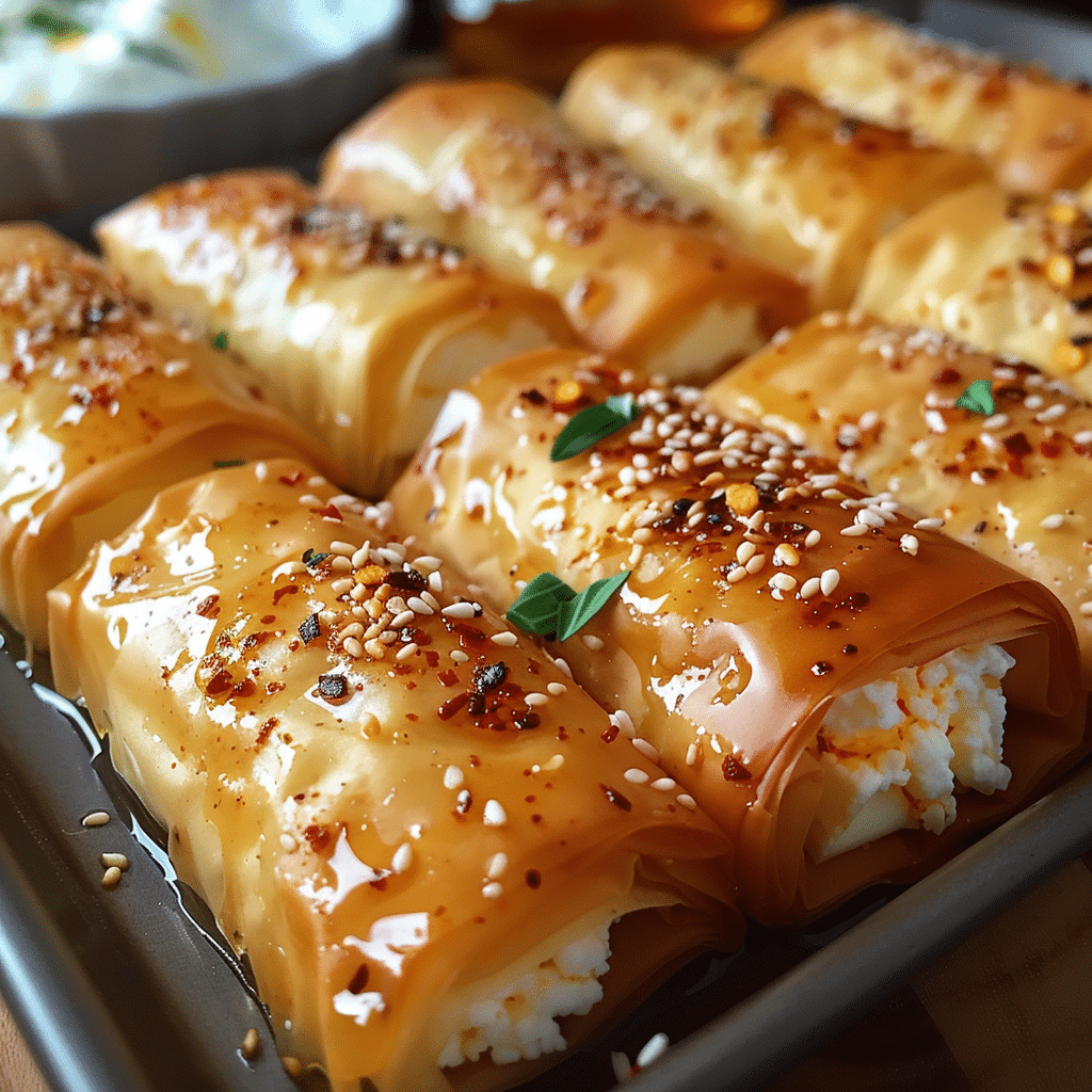 Crispy Feta Rolls with Chili Honey 4 Crispy Feta Rolls with Chili Honey 1