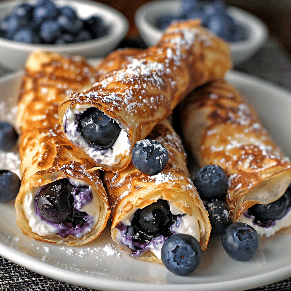 Crispy Keto Blueberry Cream Cheese Roll Ups 1