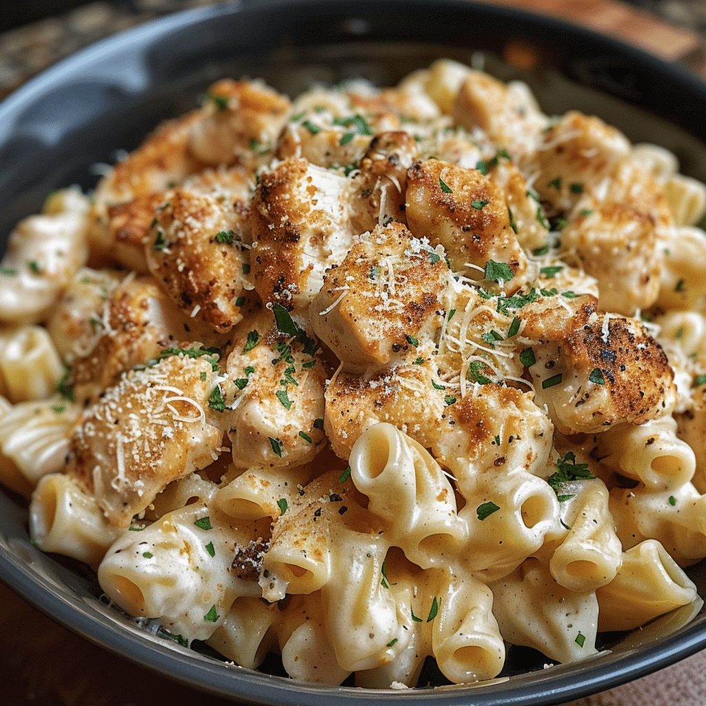 Crockpot Garlic Parmesan Chicken Pasta