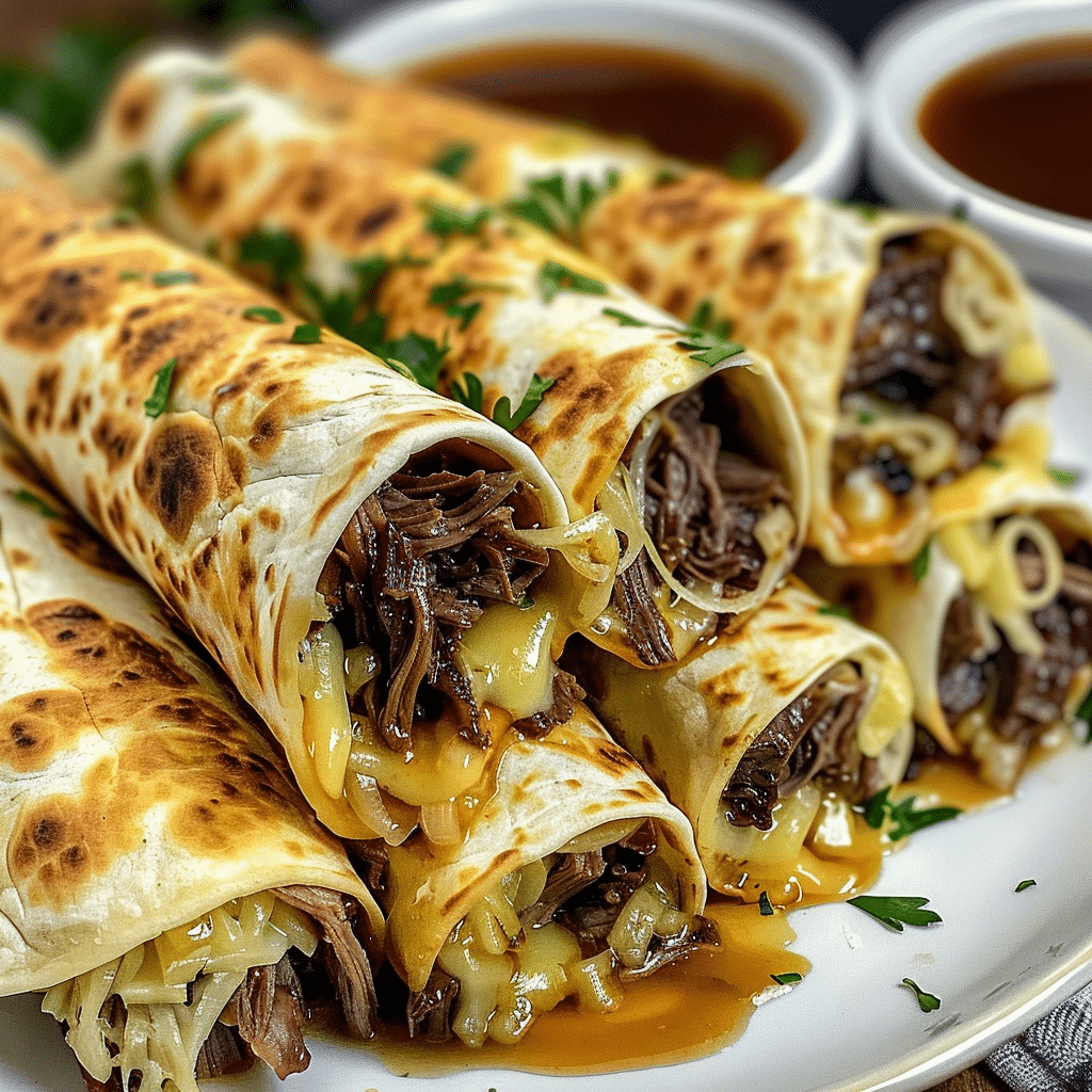 French Dip Tortilla Roll Ups 4 French Dip Tortilla Roll Ups 1