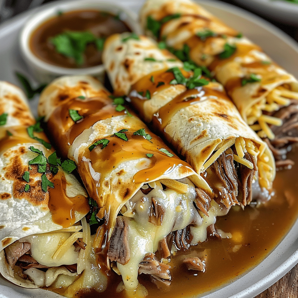 French Dip Tortilla Roll Ups