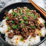 Korean Ground Beef and Rice Bowls 1