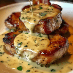 Maple Bacon Pork Chops with Dijon Cream Sauce 1