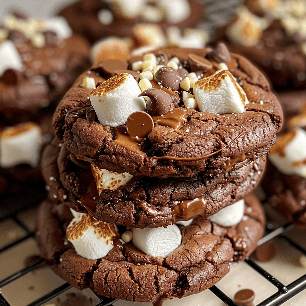 Marshmallow Nutella Chocolate Cookies
