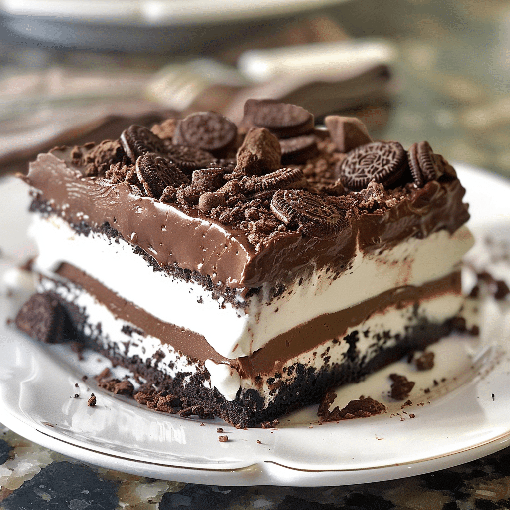 No Bake Chocolate Oreo Lasagna