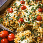 One Pan Caprese Pesto Orzo Bake 2
