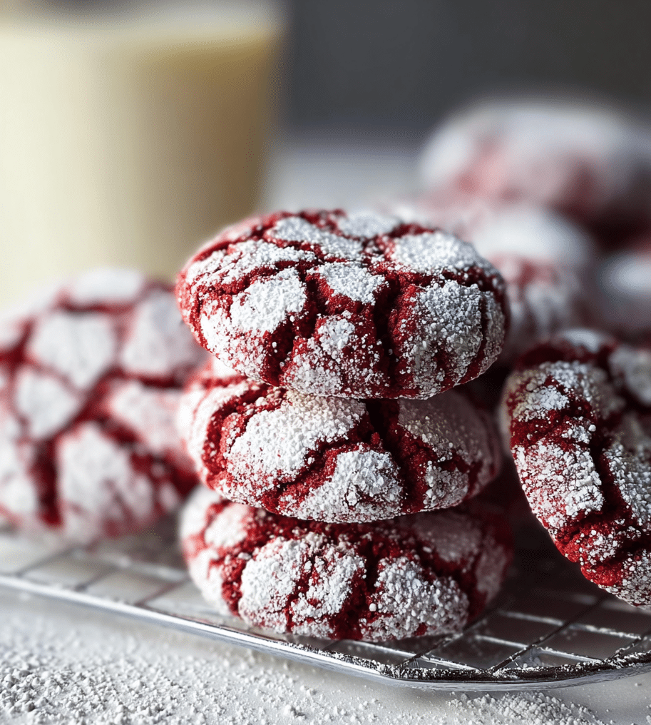 Red Velvet Crinkle Cookies