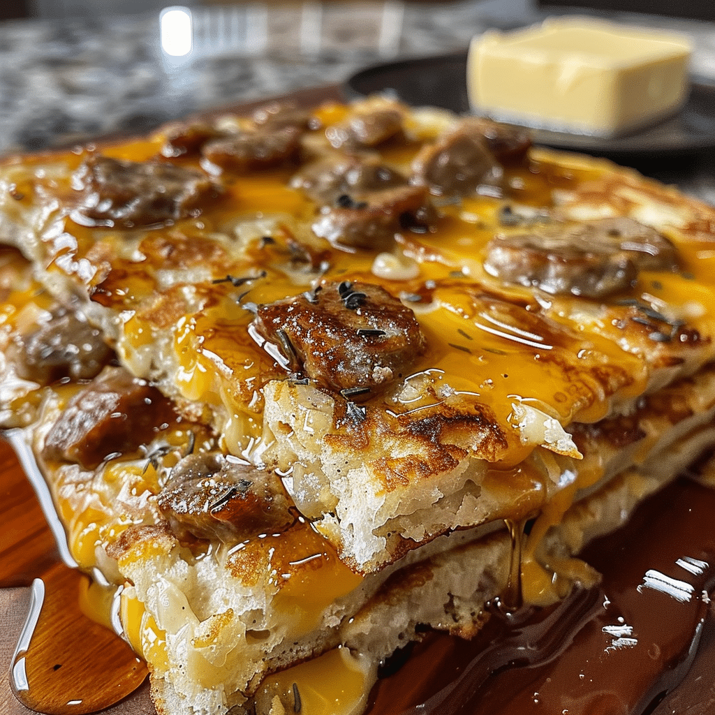 Sausage Cheese Sheet Pan Pancakes 1
