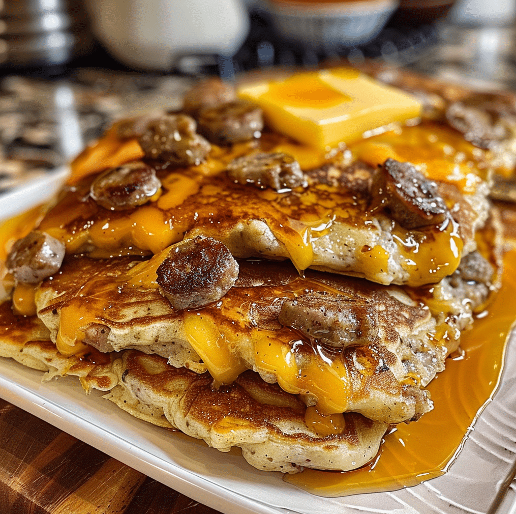 Sausage Cheese Sheet Pan Pancakes e1770684548612