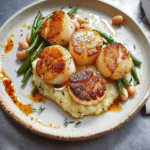 Scallops with Cauliflower and Bean Puree