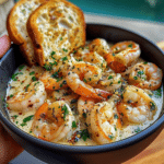Shrimp Scampi Bowls with Garlic Bread
