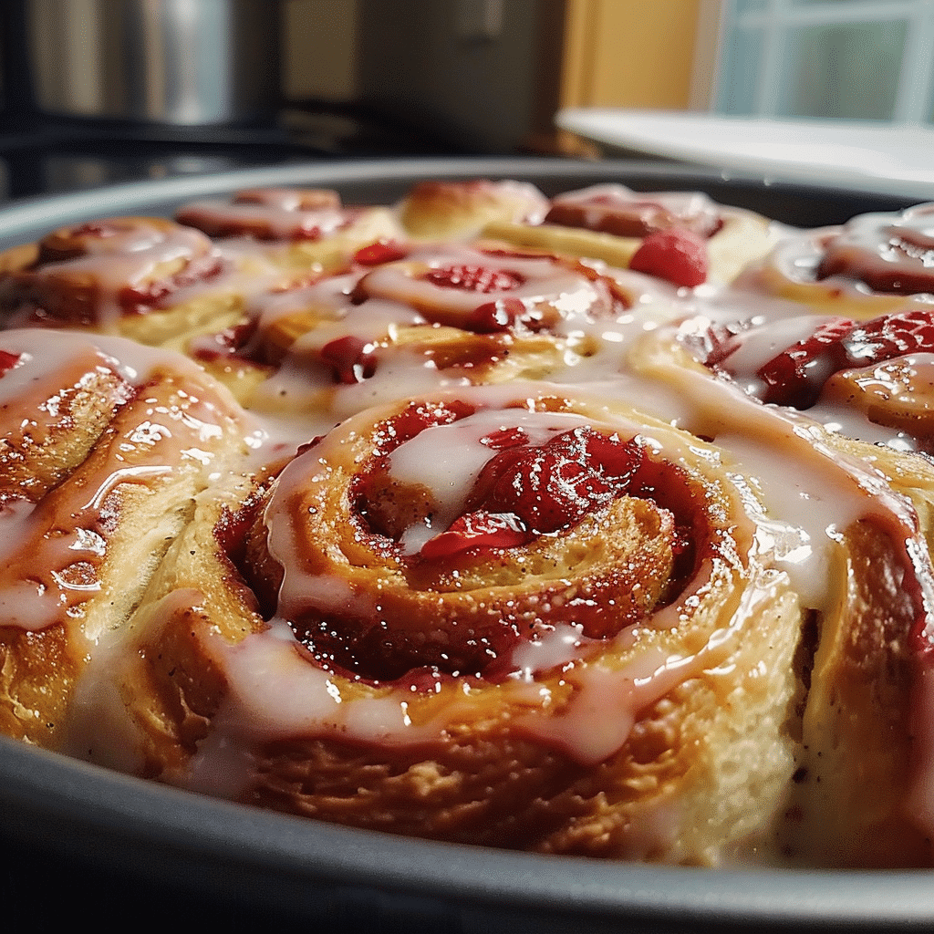 Strawberry Cinnamon Rolls with Brioche 4 Strawberry Cinnamon Rolls with Brioche