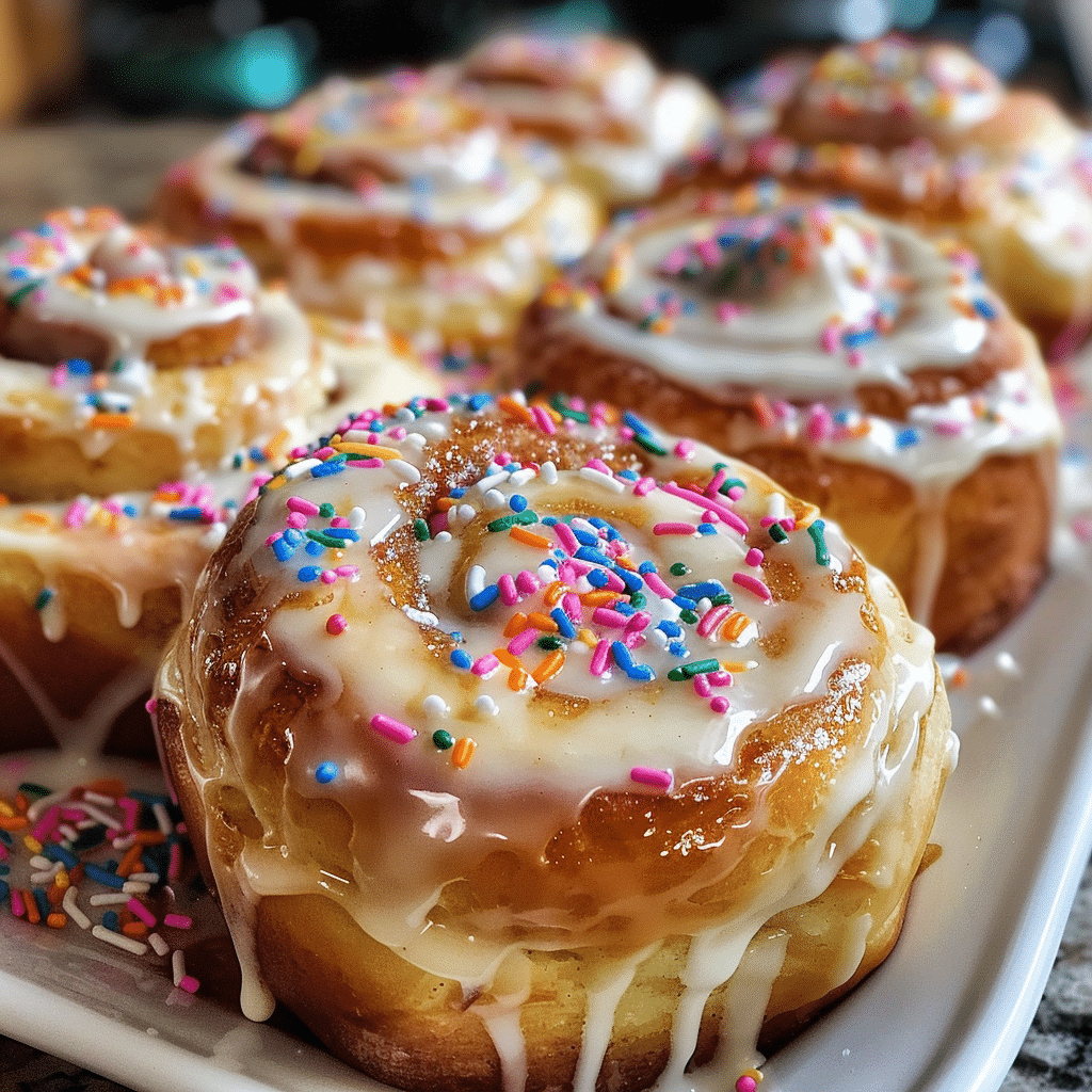 Birthday Cake Cinnamon Rolls 4 Birthday Cake Cinnamon Rolls 1