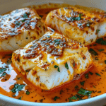 Cod in Roasted Red Pepper Sauce