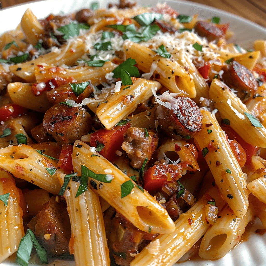 Creamy Red Wine Sausage Pasta 4 Creamy Red Wine Sausage Pasta 1