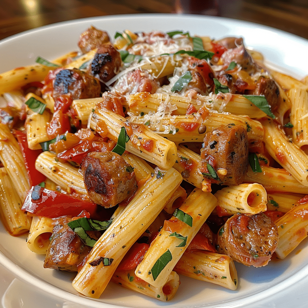 Creamy Red Wine Sausage Pasta