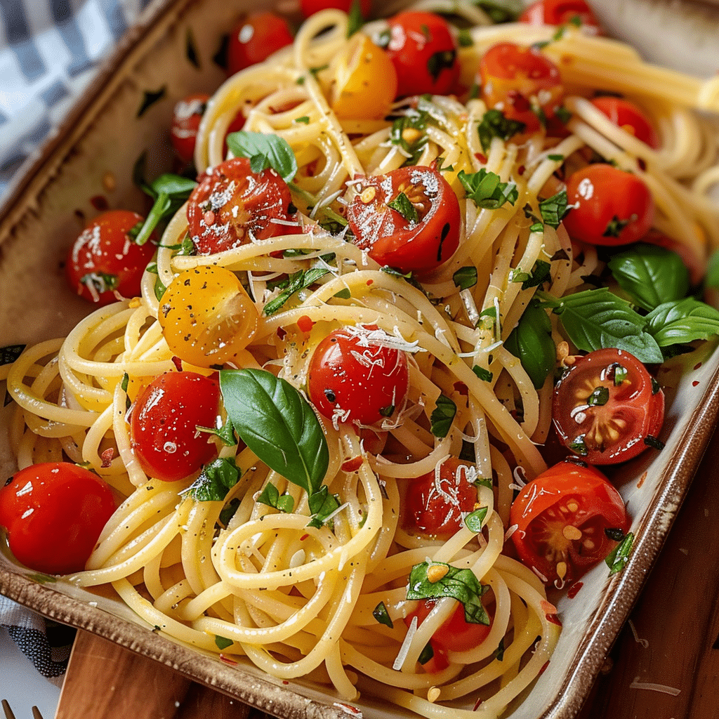 Quick Tomato Garlic Pasta