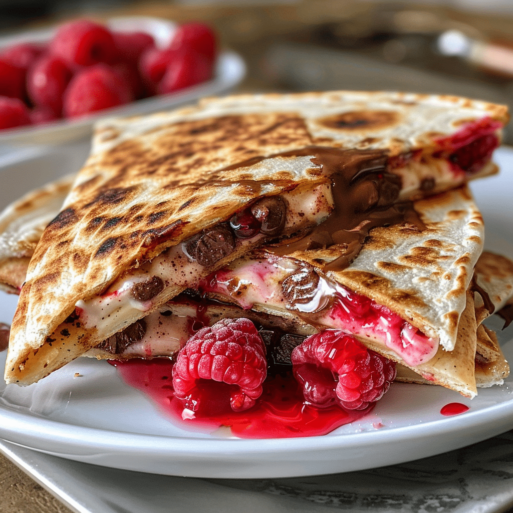 Sweet Raspberry Chocolate Chip Quesadilla 4 Raspberry Chocolate Chip Quesadilla 1 1