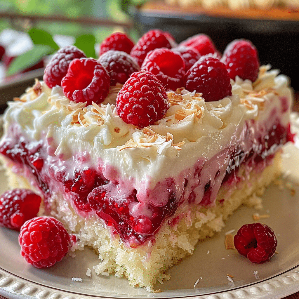 Raspberry Zinger Poke Cake 1