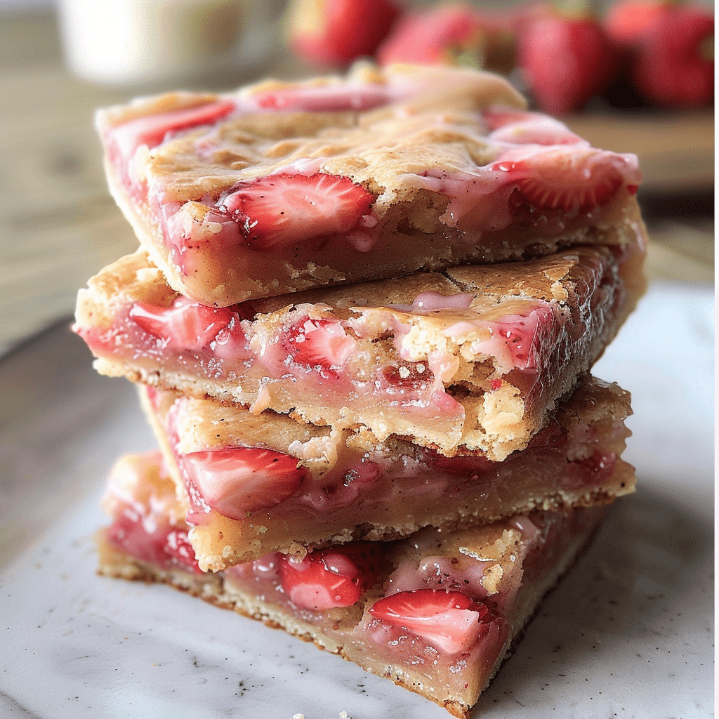 Strawberry Lemon Blondies