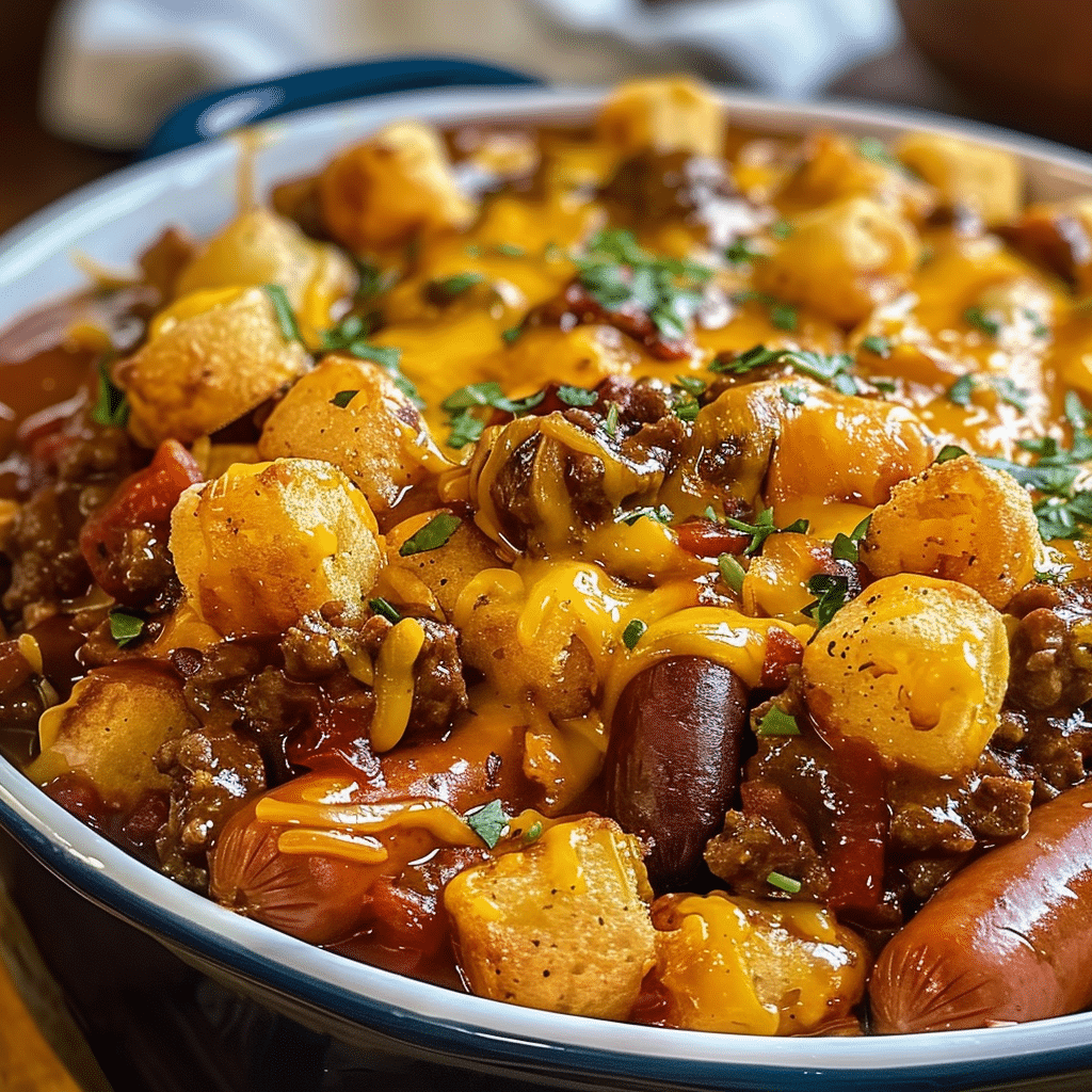 Crockpot Chili Dog Casserole 1
