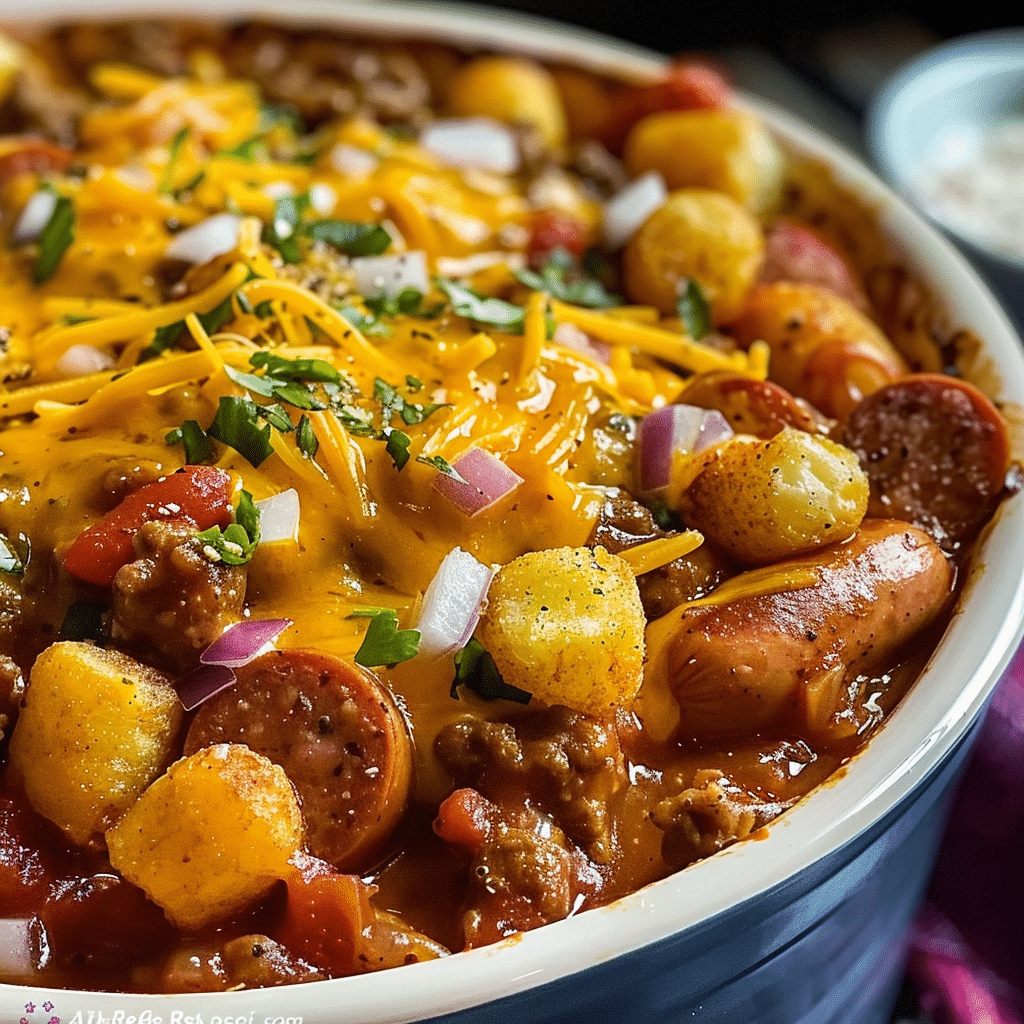 Crockpot Chili Dog Casserole 4 Crockpot Chili Dog Casserole