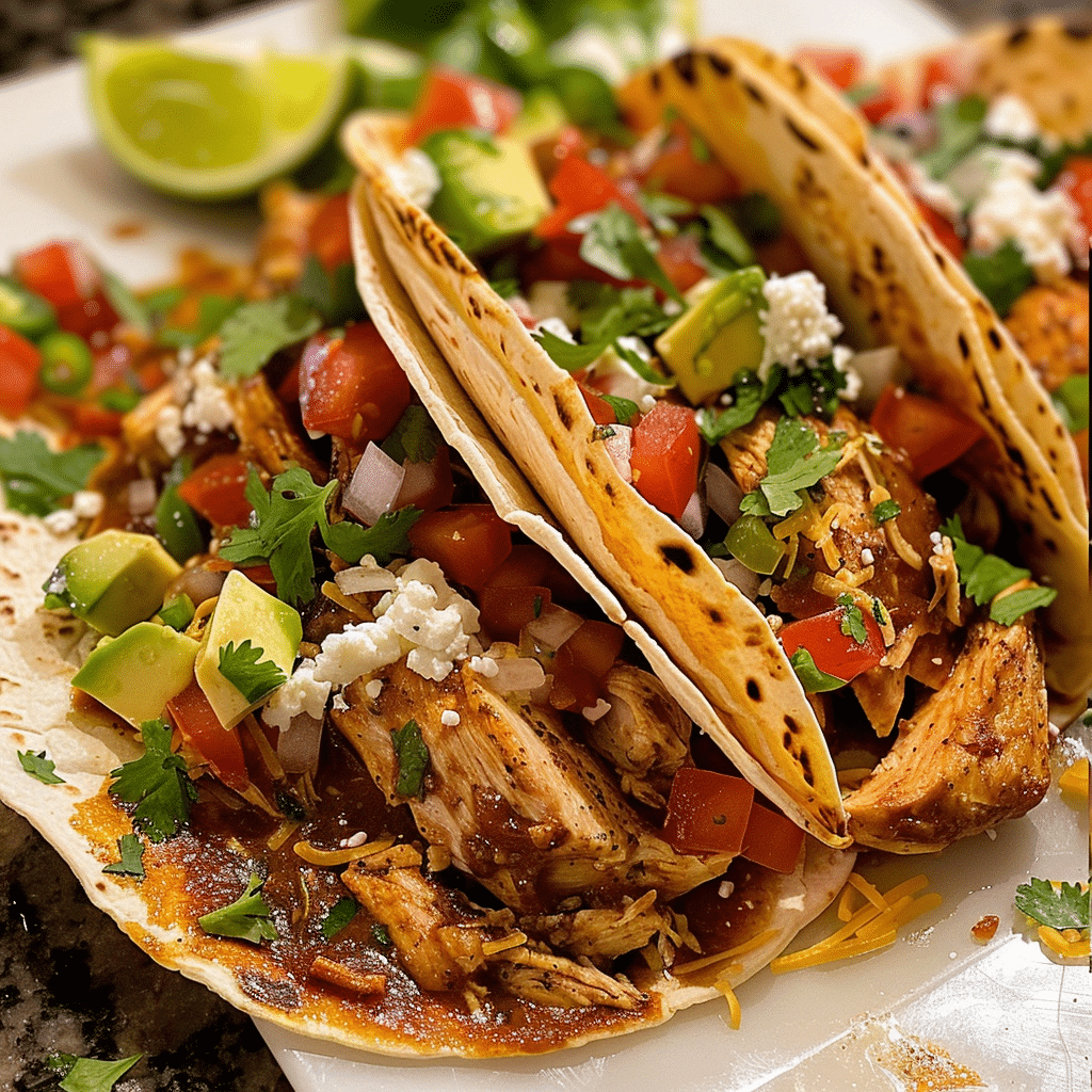 Quick Chicken Tacos with Sauce 4 Quick Chicken Tacos with Sauce 1