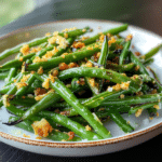 Air Fryer Green Beans with Crispy Minced Garlic