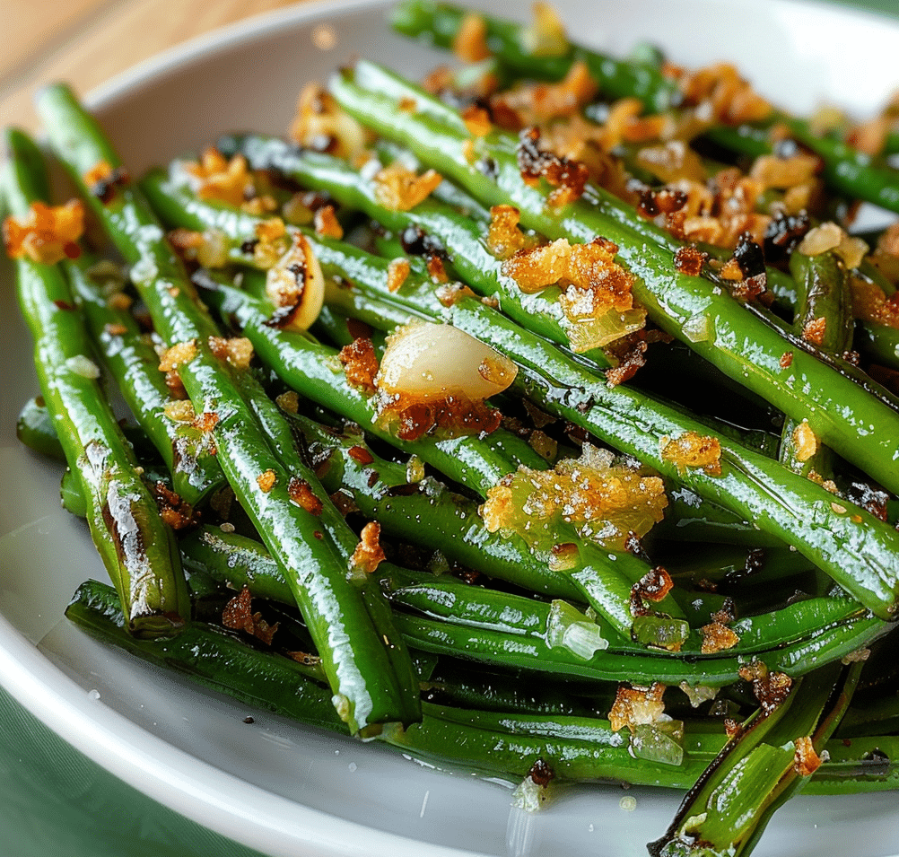 Air Fryer Green Beans with Crispy Minced Garlic1