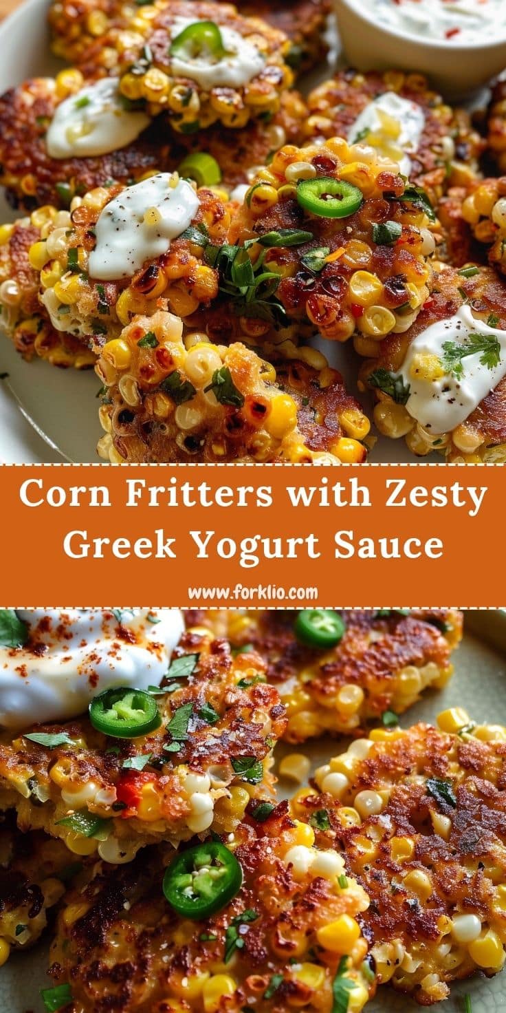 Corn Fritters with Zesty Greek Yogurt Sauce