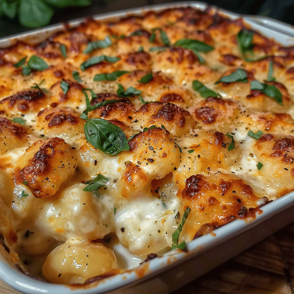 Creamy Tomato Basil Gnocchi Bake a