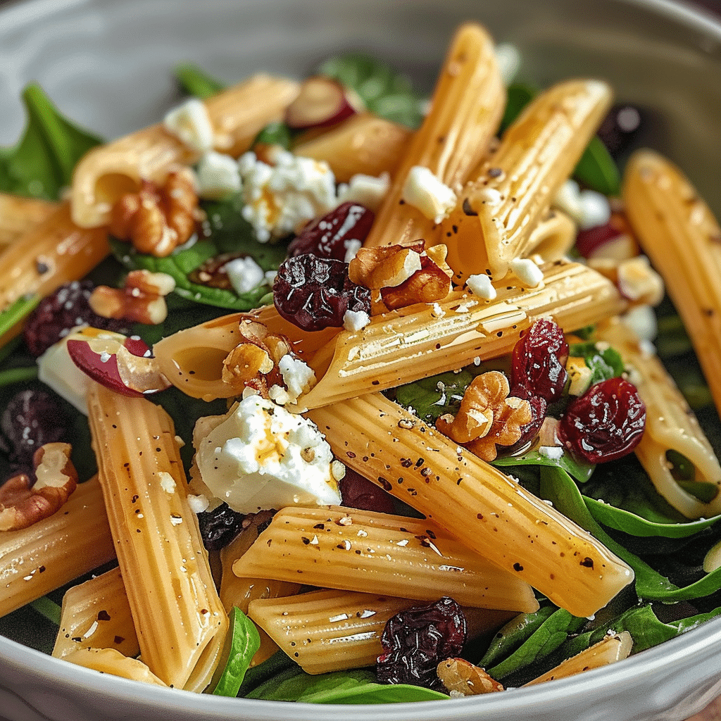 Feta Cranberry Penne Salad with Orange Vinaigrette 1